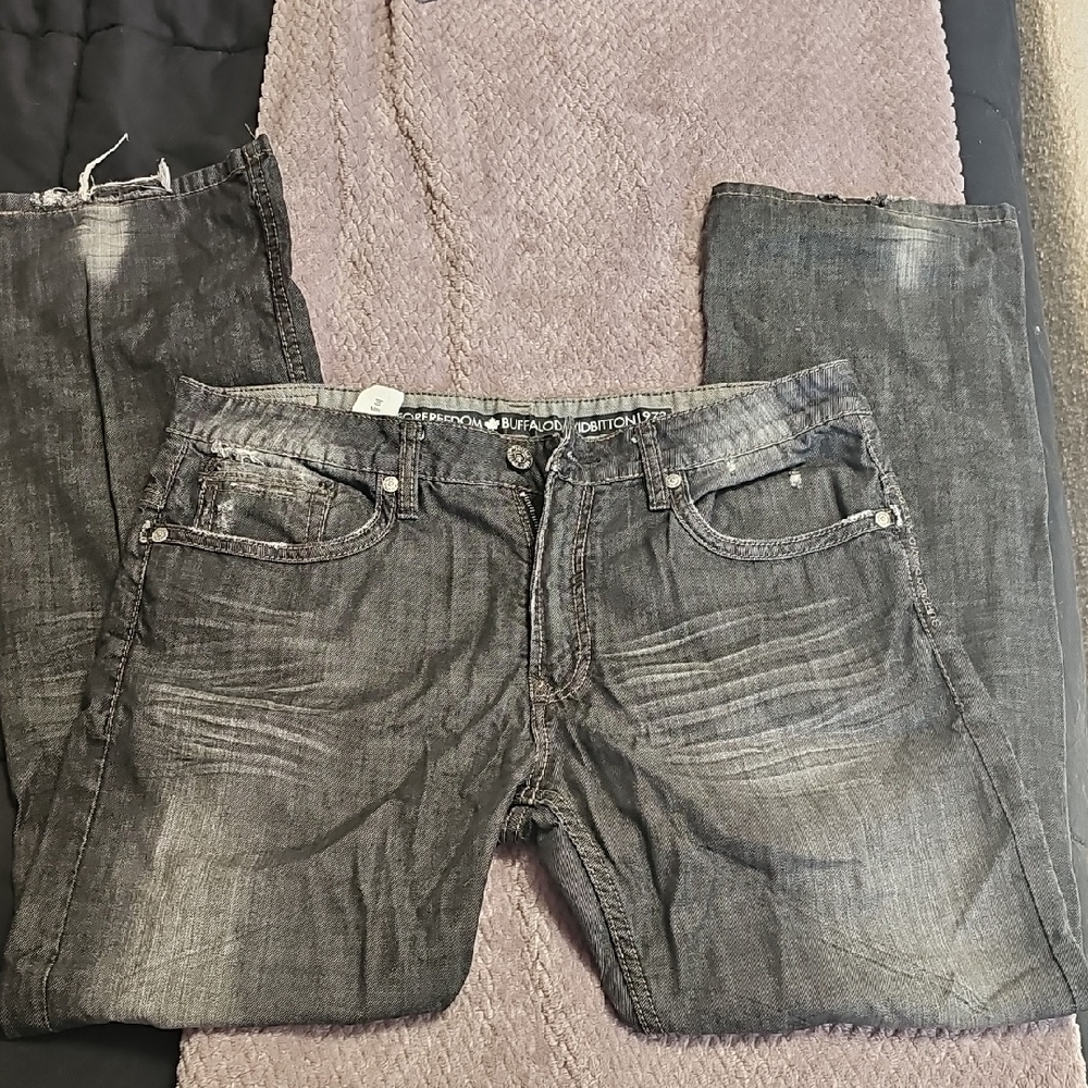 Buffalo David Bitton Men's Faded Black Relaxed Jeans